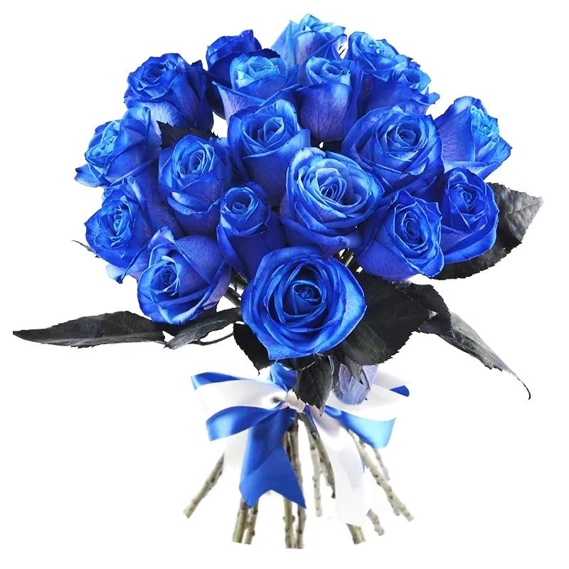 Букет из 21 синий розы